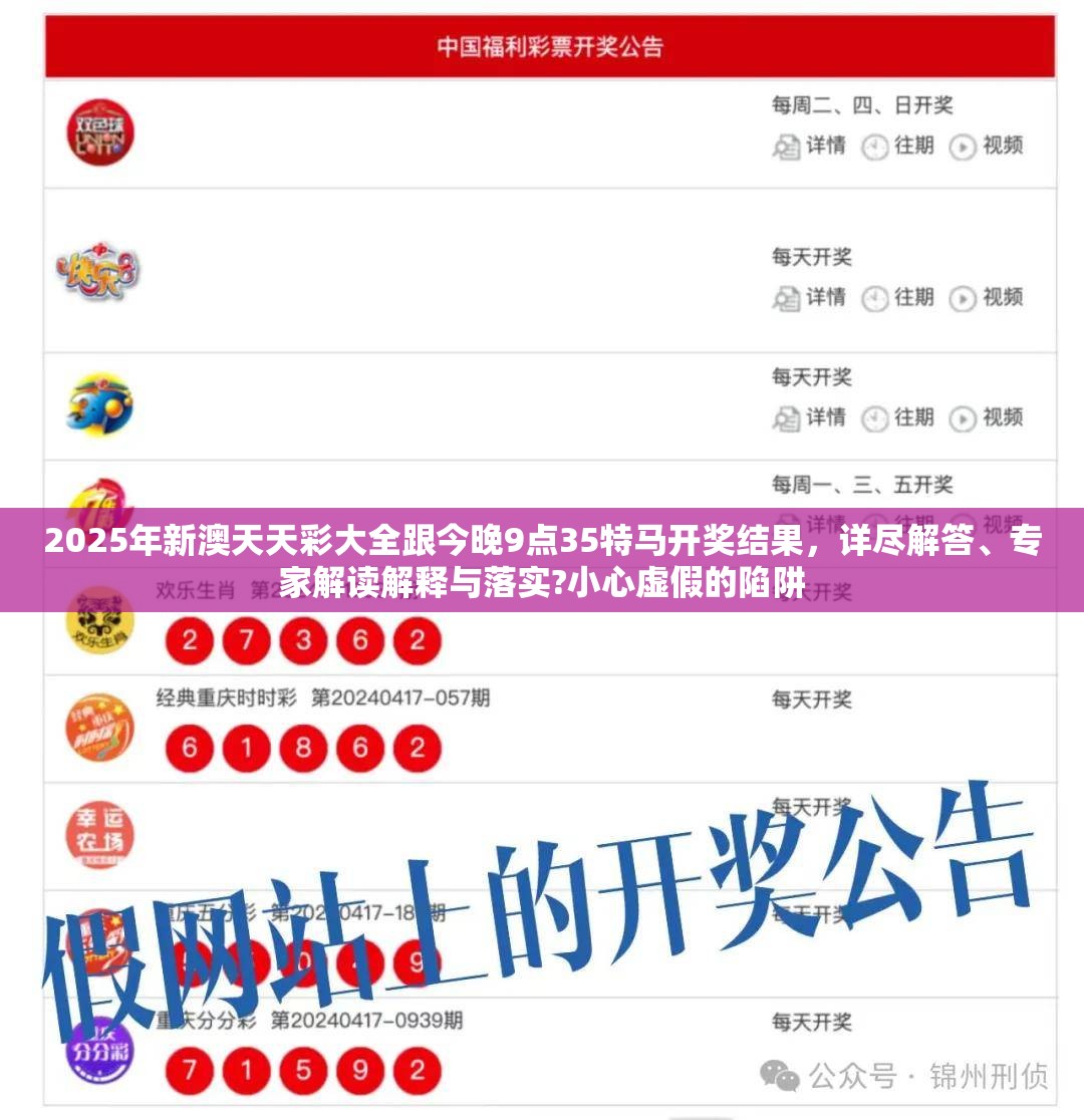2025年新澳天天彩大全跟今晚9点35特马开奖结果，详尽解答、专家解读解释与落实?小心虚假的陷阱